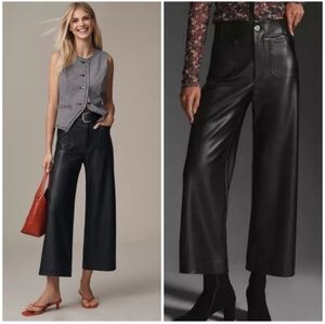 Anthropplogie Maeve Black Leather Cropped Colette